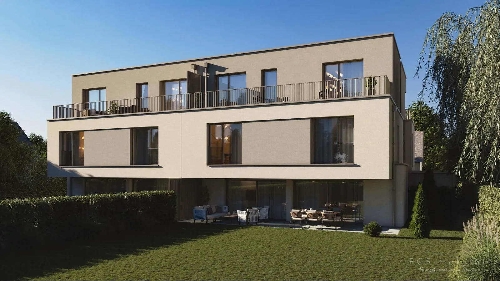 Deux bifamiliales jumelées à Luxembourg — Luxembourg : vue 3 du chantier